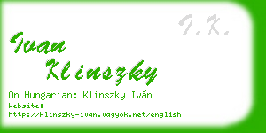 ivan klinszky business card